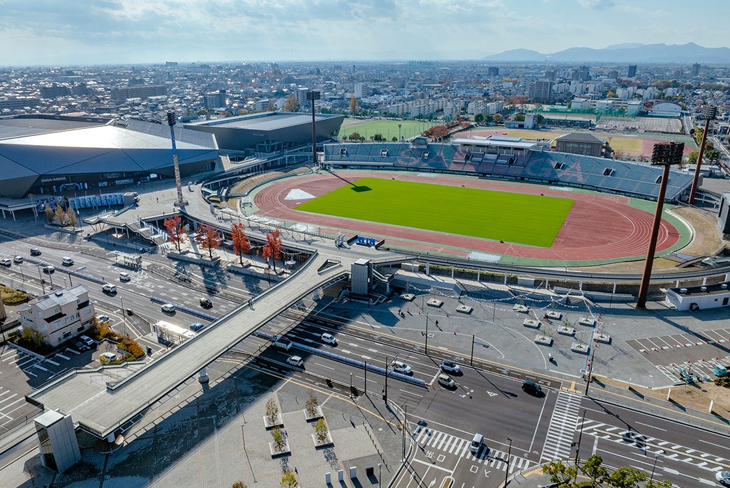 SAGA Sunrise Park + Eiko Bridge + Saga City Cultural Center West Plaza
