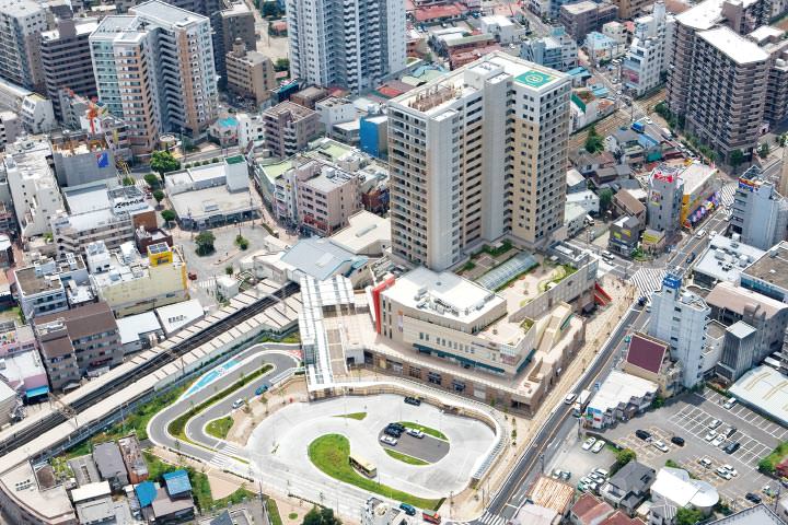 Photo: Aerial view of the area in front of Odakyu Sagamihara North Exit Station
