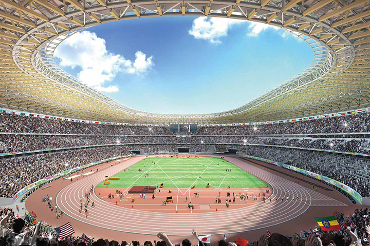 Photo: Interior perspective image of the National Stadium (JAPAN NATIONAL STADIUM)