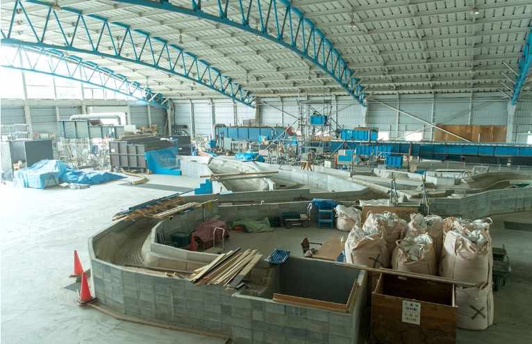 Inside the indoor experimental building